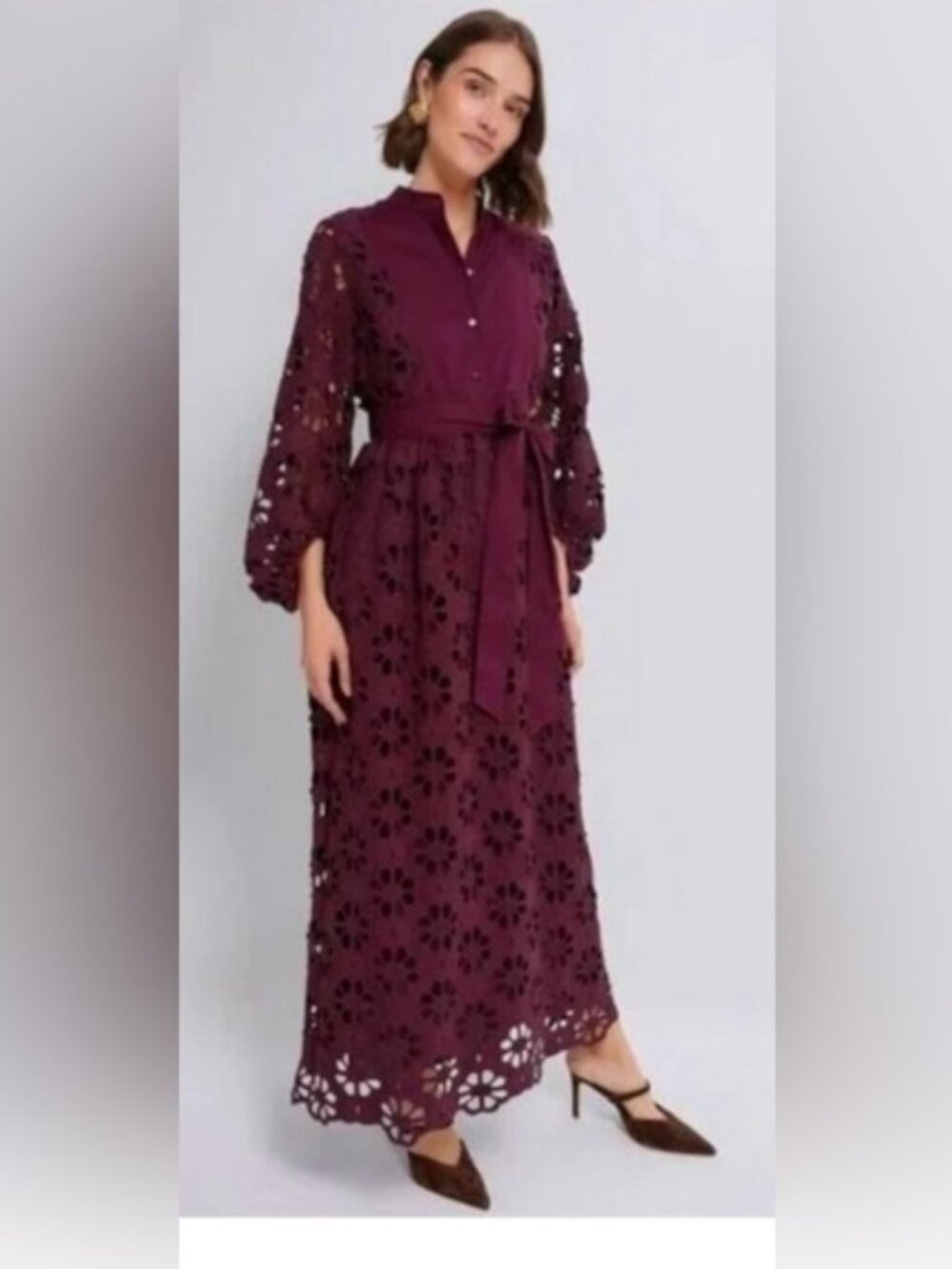 Tuckernuck Merlot Lace Maxi Dress